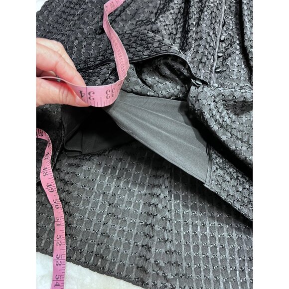 Shoshanna Teagan jet black tiered Aline stitched midi dress women size 10 - Picture 6 of 8